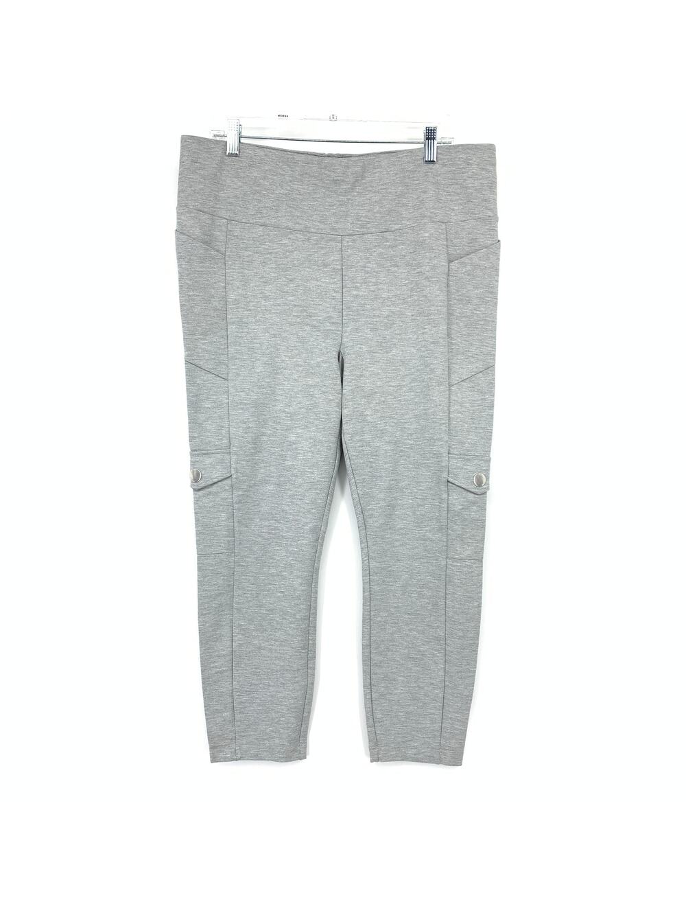 Cabi Runaway Legging Womens Size XL Light Heather Gray Side Pockets Pull On